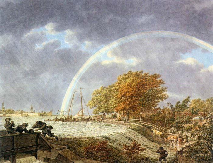 unknow artist Autumn Landscape with Rainbow